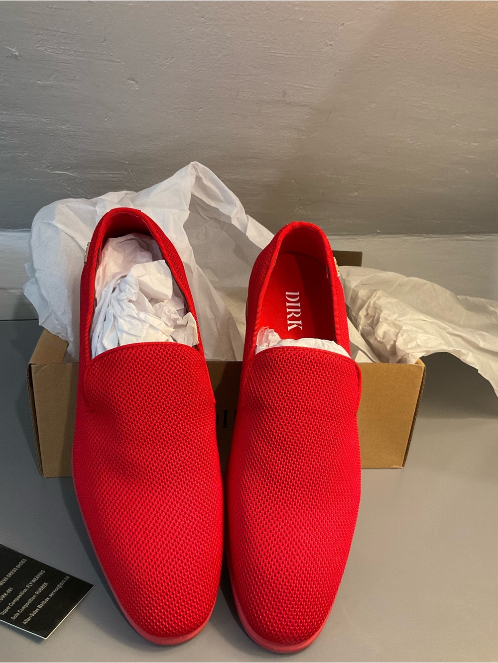 Dirk Bikkembergs Red Mesh Slip-On Loafers